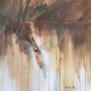 Large Print- Rustic Landscape- M. Collins- 1980